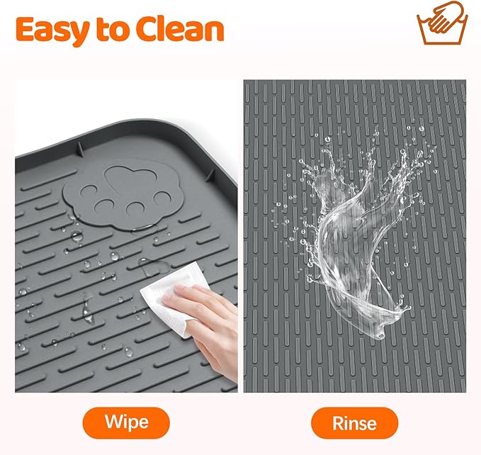 Pee Pads for Dogs, 34" x 22" Extra Large Reusable Silicone Mat, Washable Puppy Training Pads for Potty Training, Non-Slip, Leak-Proof, Indoor Floor Protection (Dark Grey)