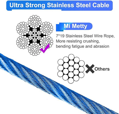 Tie Out Cable for Dogs,50FT Dog Leads,Heavy Duty Tie Out Cable for Large Dogs Up to 125lbs,Durable Dog Runner Tether Line for Outdoor,Yard