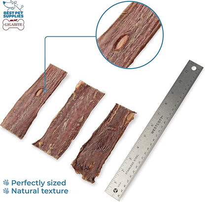 GigaBite Single Ingredient All Natural Free Range Bully Treats and Chews - Bully Sticks/Bladder Sticks/Beef Esophagus by Best Pet Supplies - Esophagus Strips (6 Inch), Pack of 22