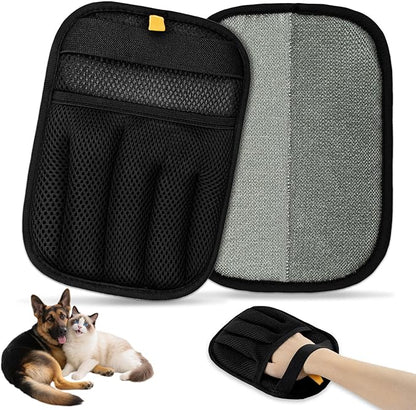 2 PCS 2025 Upgraded Five-Finger Pet Hair Remover Electrostatic Gloves, Pet Hair Removal Glove for Dog Cat Grooming, Durable Dogs Cats Hair Removal Tool for Furniture Car Couch Carpet Clothes