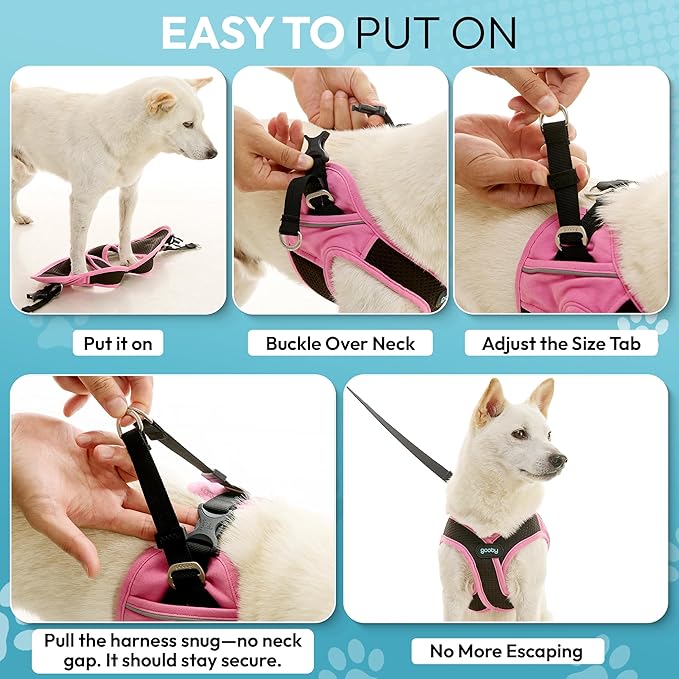 Gooby Escape Free Easy Fit X Step in Dog Harness - Flamingo Pink, X-Large