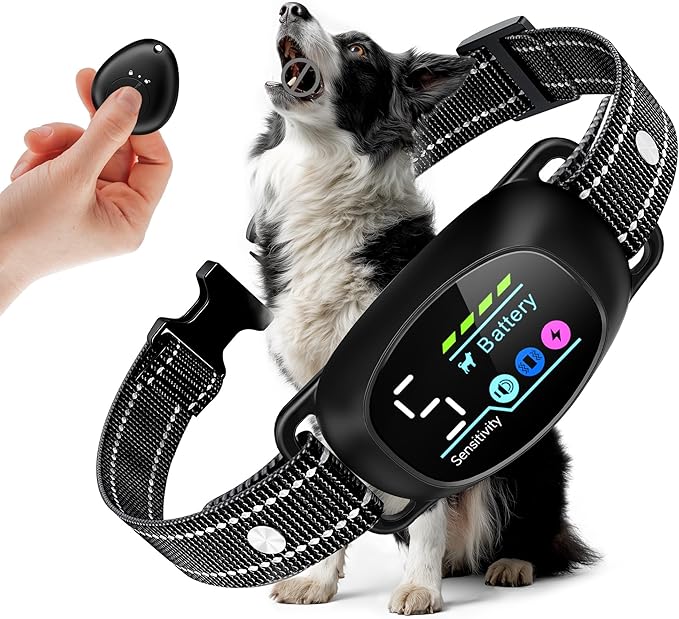 Anti Bark Collar for Dogs 8-150 lbs for Large, Medium and Small Dog, Rechargeable Static Shock Anti Bark Collar for Dogs 8-150 lbs with Remote, 5 Sensitivities, Beep Vibration Modes, IP67 Waterproof