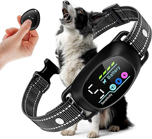 Anti Bark Collar for Dogs 8-150 lbs for Large, Medium and Small Dog, Rechargeable Static Shock Anti Bark Collar for Dogs 8-150 lbs with Remote, 5 Sensitivities, Beep Vibration Modes, IP67 Waterproof