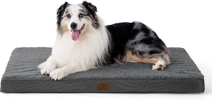 Bedsure XL Dog Bed for Crate - Large Comfy Flat Pet Beds with Removable Washable Cover, Orthopedic Egg Crate Foam Crate Mat, Suitable for Pet Up to 90 lbs