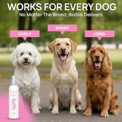 BioSilk Therapy Detangling Plus Shine Protecting Mist for Dogs | Best Detangling Spray For All Dogs and Puppies