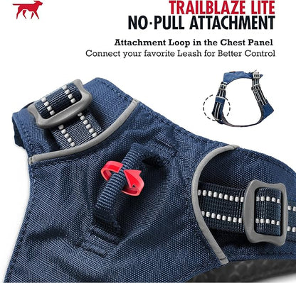 Tuff Pupper All-Day Wear Dog Harness | for Walking, Trail Running, Hiking | Front & Back Leash Clips | Reflective Trim | Easy On/Off Buckles | Lightweight Breathable | No Pull Design (XXXS, Blue)