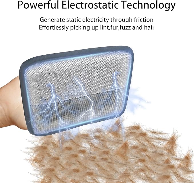 Electrostatic Pet Hair Removal Gloves for Dogs & Cats, Reusable Electrostatic Pet Cat Dog Hair Remover Grooming Gloves Brush Tool for Couch, Furniture, Carpet, Curtain, Car Seat & Pet Grooming Comb