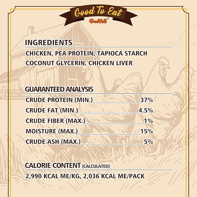 Gootoe Dog Treats, Chicken Jerky for Dogs - Premium Dog Training Treats; High-Protein, Gluten-Free, Hypoallergenic, Grain-Free, Chicken Sticks with Chicken Liver, 1.5 lb