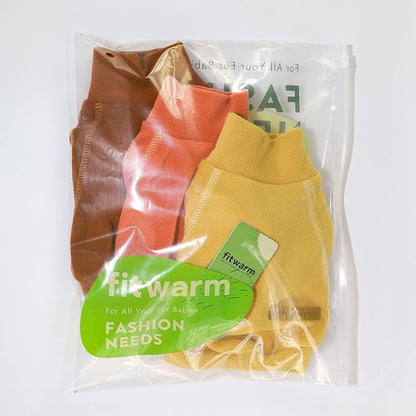 Fitwarm 3 Pack Classic Fleece Dog Sweater, Turtleneck Dog Sweatshirt, Winter Clothes for Small Dogs Boy Girl, Pet Pullover Jumper, Cat Apparel, Orange, Yellow, Coffee, XXL