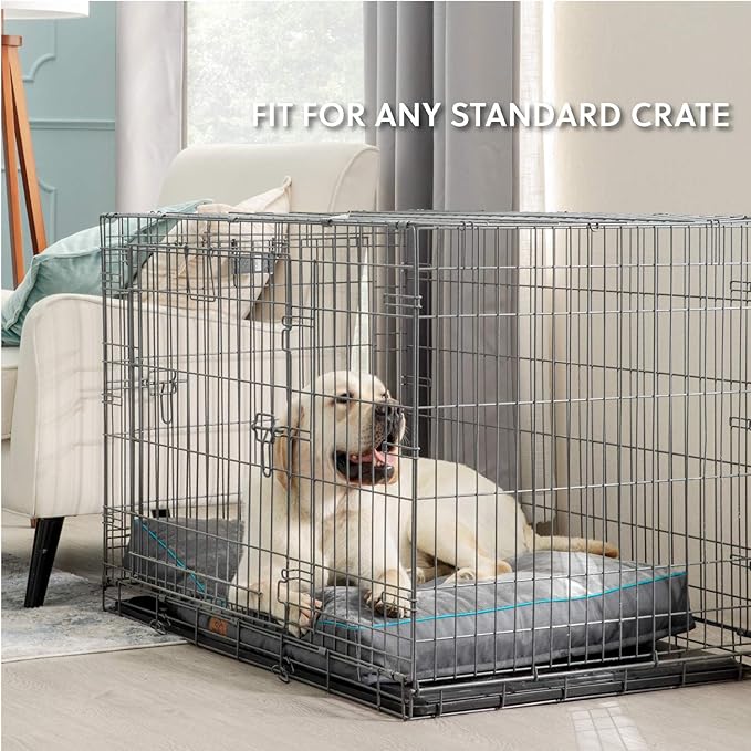 Bedsure Washable Dog Beds Large Sized Dog - 3 Inch Thicken Up to 80lbs Pet Mat Pillows with Removable Washable Cover, Grey