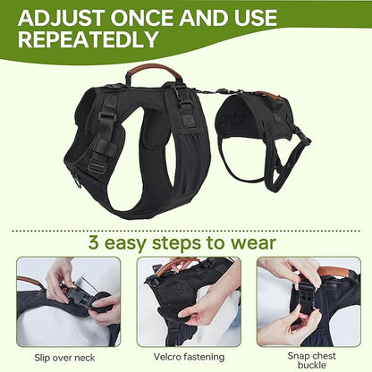 Dog Lift Harness for Male Dogs - 2-in-1 Full Body Support Aid & Sling, Comfortable & Chafe-Free for Post-Surgery Recovery and Elderly Dog Mobility, Hind Leg Assistance, Supports up to 27 Lbs (S)