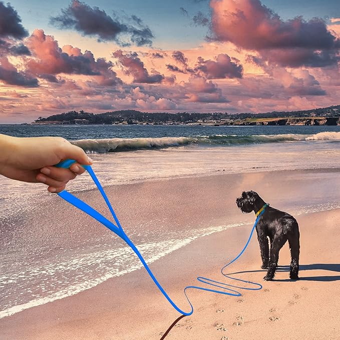 Wolfone 40ft Blue Long Leash - Waterproof Training Dog Leash for Recall, Swimming, Camping, Beach, Hunting, Walking