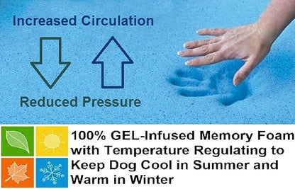 Dogbed4less Extra Large Orthopedic Gel Infused Cooling Memory Foam Dog Bed for Medium to Large Pet, Waterproof Liner and Durable Suede Espresso External Cover, XL 47X29X4 Inches (Fit 48X30 Crate)