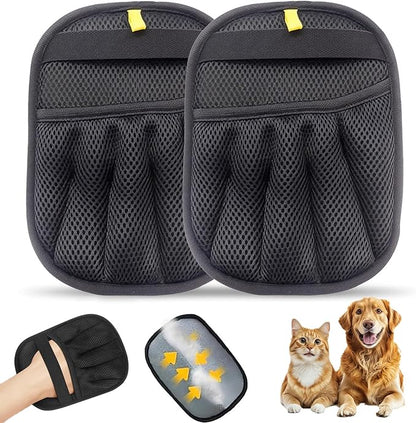 Florteen Pet Hair Removal Glove for Cats & Dogs Hair Remover,Reusable Electrostatic Pet Hair Remover Gloves,Magic Brush Pet Hair Removal Tool for Furniture,Couch,Car Seats,Clothing(2Pcs)