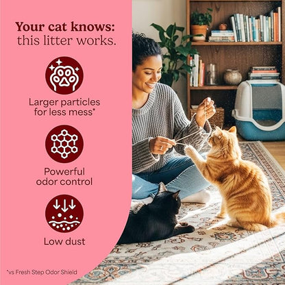 Fresh Step Clean Paws Advanced Multi Cat Clumping Litter with Febreze Freshness, 18.5 lb Each, Pack of 2 (Package May Vary)