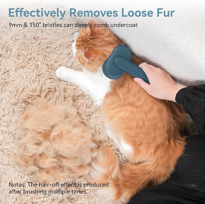 Aumuca Self-Cleaning Shedding Brush for Dogs & Cats, Gentle Deshedding Tool for Long & Short Hair Pets, Easy Hair Removal Grooming Brush
