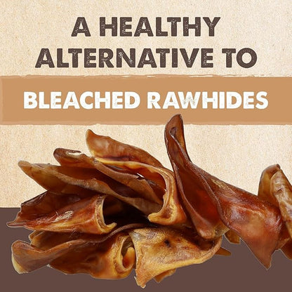 Mighty Paw Half Pig Ears for Dogs - All Natural, Single Ingredient Treats. Better Than Rawhide Pet Snacks for Small and Large/Medium Pets. Pigs Ear Dogs Chews (12 Pack)