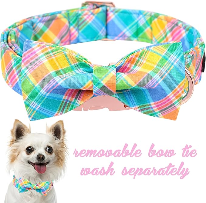 Unique style paws Easter Dog Collar with Bow Easter Eggs Chicken Collar with Flower for Small Medium Large Boys Girls Dogs