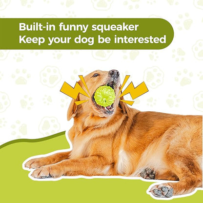 MewaJump Dog Squeaky Toys for Aggressive Chewers, Interactive Natural Rubber Chew Toy for Small Puppy Dogs, Tough Dog Toys for Medium Breed, Keep Dogs Busy, Training and Cleaning Teeth