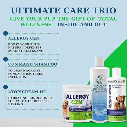 AtopiCream HC Leave-In 1% Hydrocortisone Conditioner Moisturizer for Dogs with Dry, Itchy Skin and Allergies, Pet Itch Relief, 8 oz