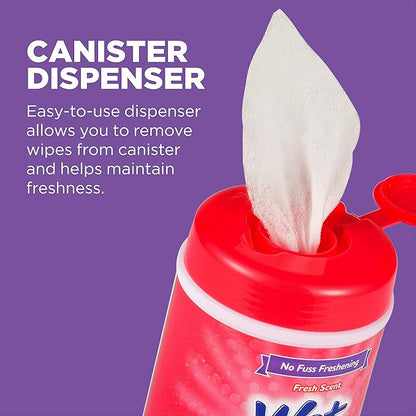 Wet Ones for Pets Freshening Multipurpose Wipes for Cats with Aloe Vera, Fresh Scent - Easy to Use Cat Cleaning Wipes for Pet Grooming in Canister, 50 Count - 3 Pack