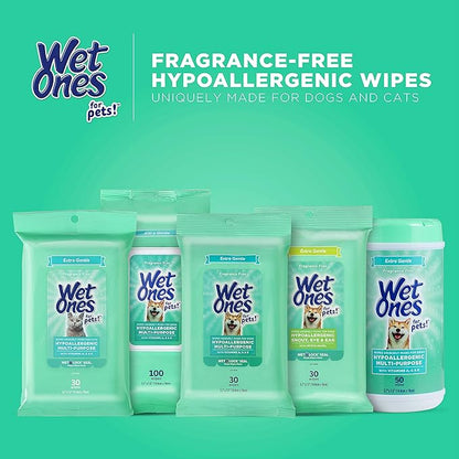 Wet Ones for Pets Multi-Purpose Dog Wipes with Vitamins A, C & E | Fragrance-Free Dog Wipes, Pet Wipes Multipurpose | Dog Grooming Wipes (Pack of 12, 600 Count Total)