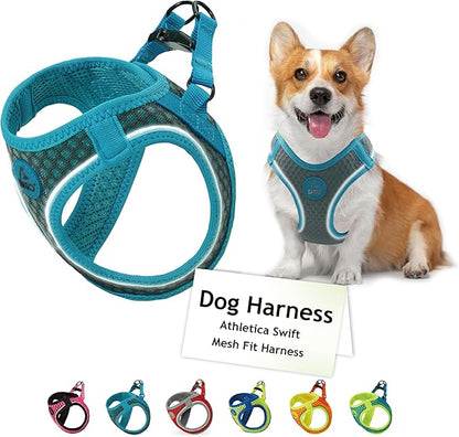DOCO Dog Harness for Large Sized Dog - Athletica Adjustable, No Pull, No Choke, Puppy Vest Lightweight Air Mesh, Reflective, Puppy Essentials - Gray, Large (Chest 18.5"-19.5", Weight 15-20 lbs)