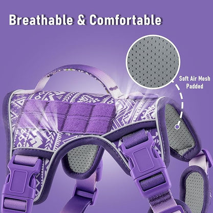 Tactical Dog Harness X-Large No Pull Easy Walker, Escape Proof Harness Vest with Handle, Reflective Vest with 2 Leash Clips and 3 Buckles, Newfoundland Alaska German Shepherd Mastiffs, XL