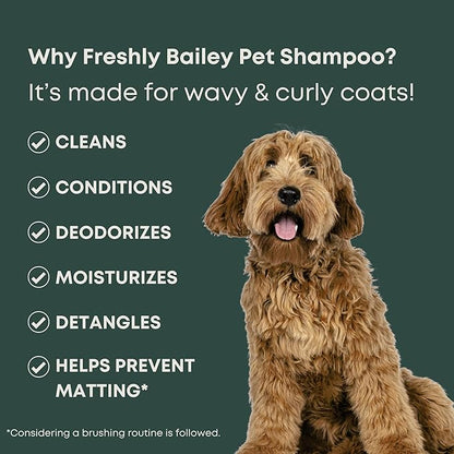Doodle Shampoo and Conditioner - Best Dog Shampoo for Goldendoodle, Poodles, Doodle Breeds - for Curly & Wavy Coats - Natural Ingredients - Made in USA 16 Fl Oz