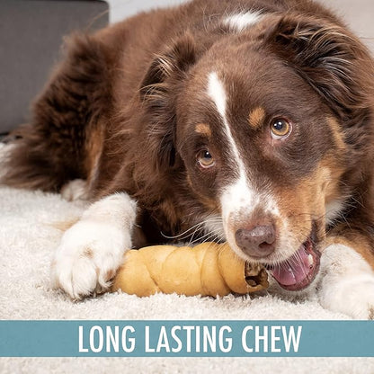 Wild Eats Water Buffalo Retriever Style Cheek Roll Dog Chews-5 Pack (Long Lasting Chews, Treats, Bones for Aggressive Chewers & Large Dogs) Great Substitute Pig Ears Dogs