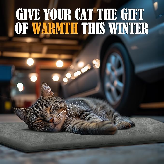 PETNF Outdoor Cat Heating Pad - Safe Waterproof Electric Warming Mat for Feral Cats Fits Cat House Outside 28"X16"