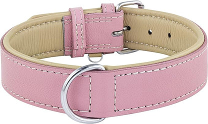 Riparo Pink Dog Collar, Dog Collar for Large Dogs, Leather Dog Collar (XL: 1.75" Wide for 21”-25” Neck, Pink)