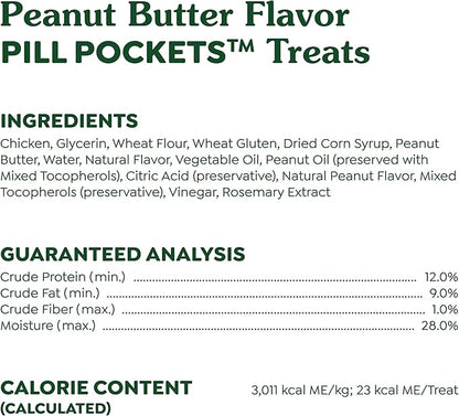 Greenies Pill Pockets for Dogs, Large Size Soft Dog Treats, Peanut Butter Flavor, 7.9 oz. Pouch