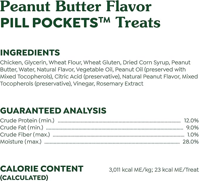 Greenies Pill Pockets for Dogs, Large Size Soft Dog Treats, Peanut Butter Flavor, 15.8 oz. Pouch