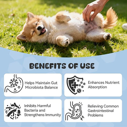 Probiotics for Dogs, Boosts Immune System, Improves Digestion, Supports Gut Health, Relieves and Prevents Diarrhea and Soft Stools, Chicken Flavor Soft Chews - 30 Tablets (120g)