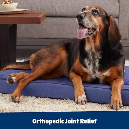 Barkbox Orthopedic Dog Bed | Comfortable Memory Foam Mattress for Joint Relief | Head and Neck Support Waterproof with Non Skid Bottom | Calming Durable Bed with Washable Cover | XL, Navy