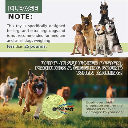 KADTC Extra-Large Size Durable Dog Giggle Ball U.S. Patent & Brand & Design for Large Aggressive Chewers Breed Dogs Wobble Giggling Toy Interactive Play for Indoor Outdoor