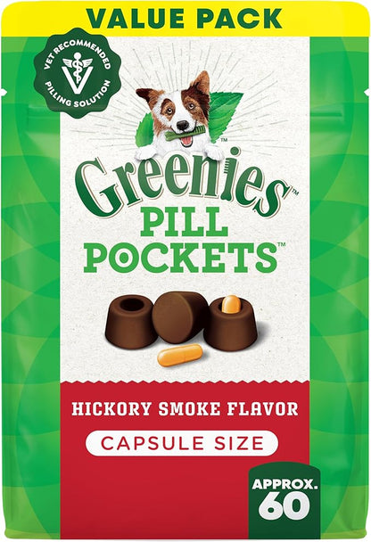 Greenies Pill Pockets for Dogs, Large Size Soft Dog Treats, Hickory Smoke Flavor, 15.8 oz. Pouch
