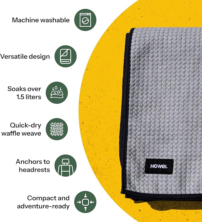 Dog Towel Blanket for Drying Dogs and Cover for Car Back Seat, XLarge 71" x 59", Ultra Quick Dry and Absorbent Microfiber, Light Weight, Machine Washable, Soaks Over 1.5L, Grey, Beach to Boot