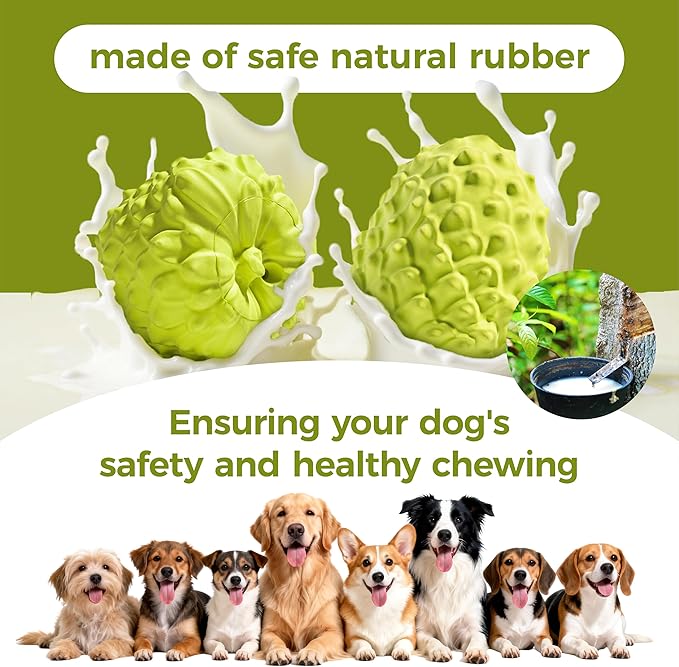 MewaJump Dog Squeaky Toys for Aggressive Chewers, Interactive Natural Rubber Chew Toy for Small Puppy Dogs, Tough Dog Toys for Medium Breed, Keep Dogs Busy, Training and Cleaning Teeth