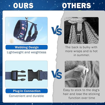 SCENEREAL Small Dog Harness Collar and Leash Set, Adjustable No Pull Pet Harnesses, No Chock Soft Mesh Step in Vest for Doggie Puppy Medium Dogs Cats Girl or Boy,Chihuahua, Yorkie, Outdoor Walking