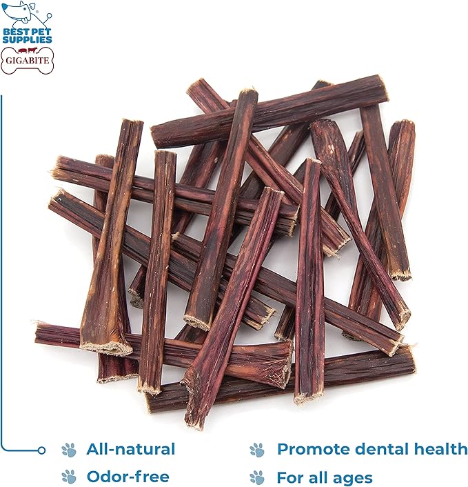 GigaBite Single Ingredient All Natural Free Range Bully Treats and Chews - Bully Sticks/Bladder Sticks/Beef Esophagus by Best Pet Supplies - Esophagus Sticks (6 Inch), Pack of 18