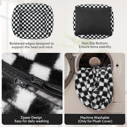 JOEJOY Small Dog Bed for Small Dogs, Rectangle Washable Orthopedic Corduroy Fleece Pet Bed with Removable Zipper Cover, Cute Soft Calming Puppy Bed with Non Skid Bottom