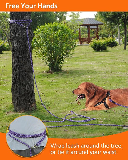 Long Rope Leash for Dog Training 16FT 30FT 50FT 100FT, Reflective Threads Check Cord Recall Training Agility Dog Lead for Large Medium Small Dogs, Dog Tie-out cable for Playing, Camping, or Backyard