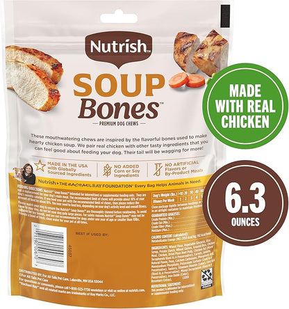 Nutrish Soup Bones Premium Dog Chews with Real Chicken and Veggies, 24 Chews (Rachael Ray)