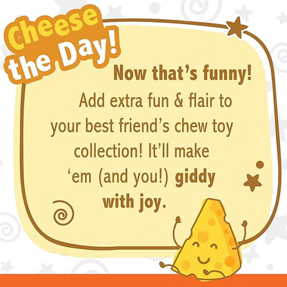 Nylabone Cheese Bone Power Chew Toy for Dogs, Cute Dog Toys for Aggressive Chewers, Cheese Flavor, Medium Dogs - Up to 35 lbs, 1 Count