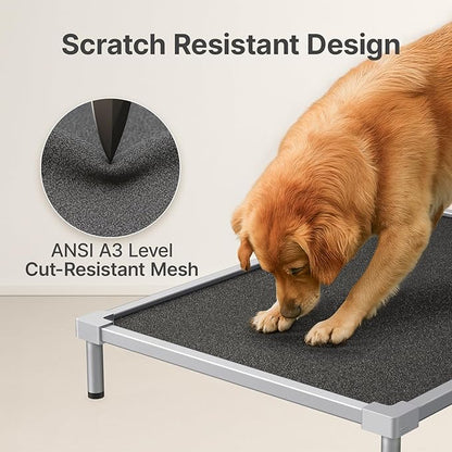 Pronest Elevated Dog Beds Small Sized Dog, Chew Proof Aluminum Alloy Heavy Duty Dog Supplies Cooling Raised Pet Cot Indestructible with Anti-Rust Washable Assembly for Crate Outdoor-32.7"x 24.8" x 7"
