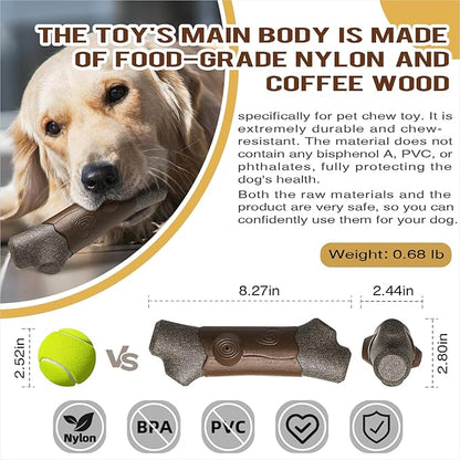 TLKNG Large Size Indestructible Squeaky Dog Chew Toy for Medium/Large Aggressive Chewers Breed Dogs Durable Squeak Bone Teething Crate Toys Indoor/Outdoor