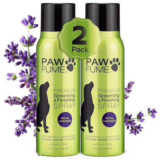 PAWFUME Dog Detangler Grooming Spray, Royal Lavender, 2-Pack – Keeps Pups Fresh All Day – Hypoallergenic, Alcohol-Free, Detangling & Moisturizing – Salon-Quality Dog Necessities for Coat & Fur Care