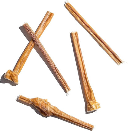 Jack&Pup 6 Inch Bladder Bully Sticks for Small Dogs (25 Pack) Single Ingredient Dog Treats, Puppy Chew Sticks